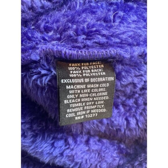 Fila Sport Girls Purple Fleece Jacket Full Zip Mock Neck Size M (10/12) - Picture 7 of 11